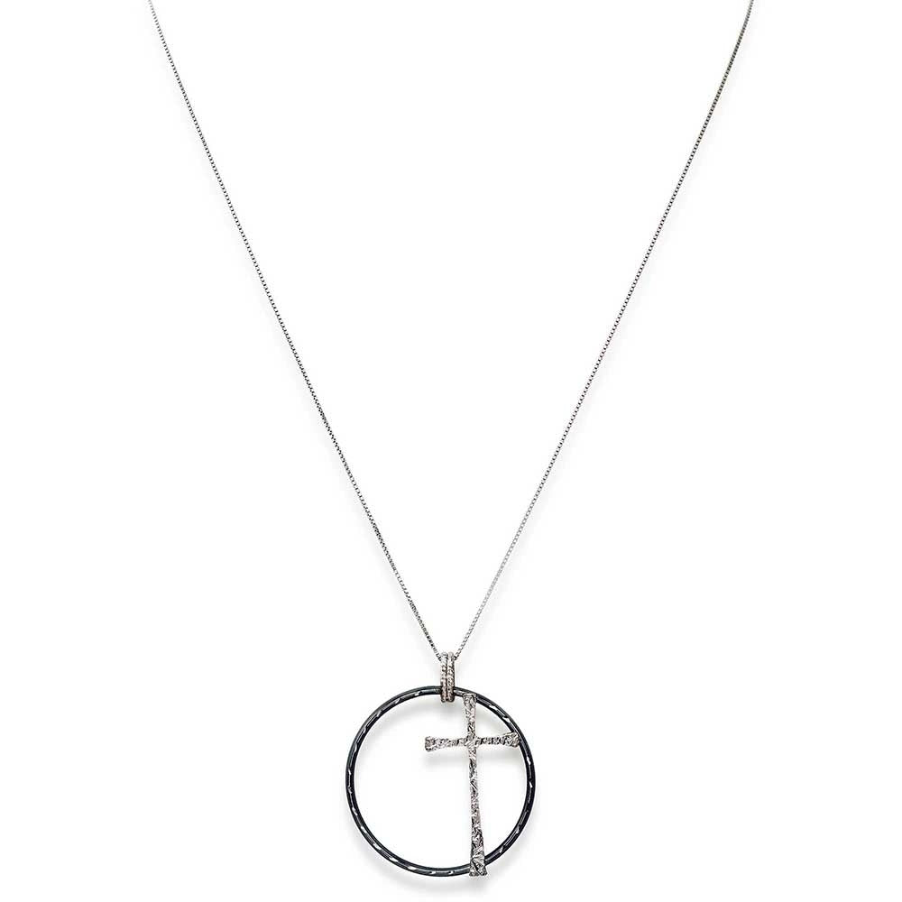 AMEN Modell CROCE CERCHIO NERO | Schmuck