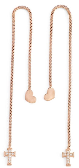 AMEN Modell CUORE CROCE CRISTALLI ROSE GOLD | Schmuck